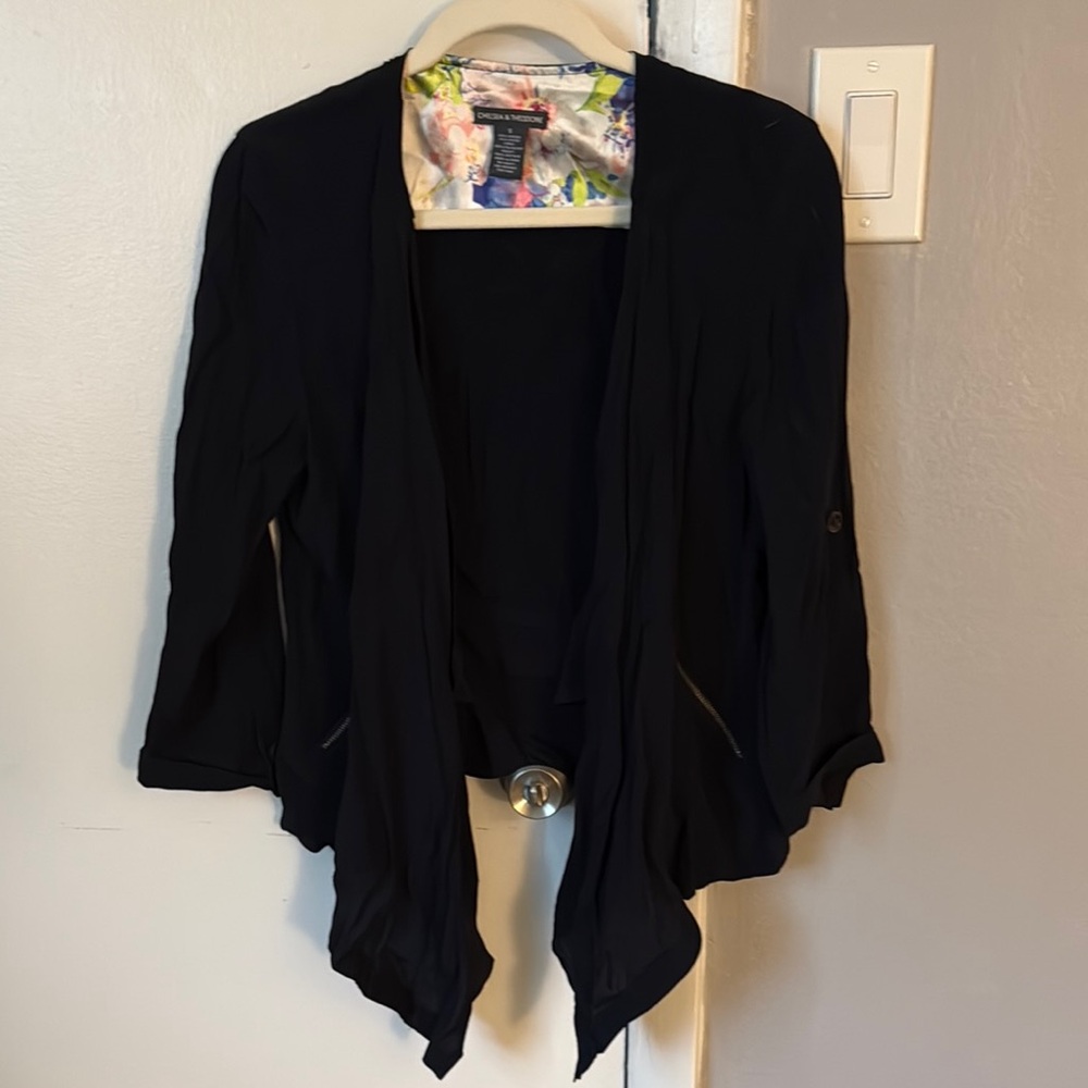 Black Draped Cardigan